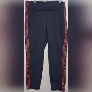LRL Ralph Lauren Navy Blue Jogger Track Pants Red Logo On Sides High Waist XXL